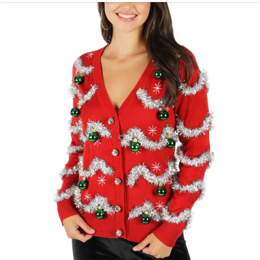 Tipsy Elves Red Festive Cardigan